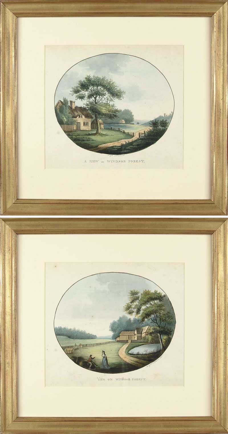 Appraisal: UNSIGNED American Late th Century TWO VIEWS OF WINDSOR FOREST