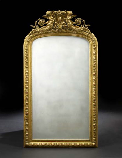 Appraisal: Napoleon III Carved Giltwood and Plaster Looking Glass third quarter