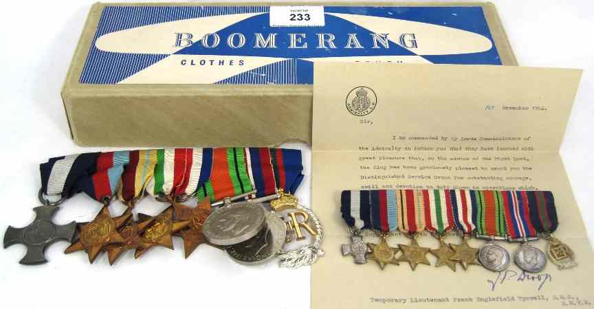 Appraisal: A Set of Medals Awarded to Lieutenant Frank Englefield Tyrrell