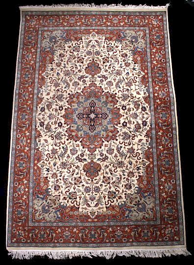 Appraisal: Central Medallion Motif Pak-Kashan Wool Rug Featured in this lot