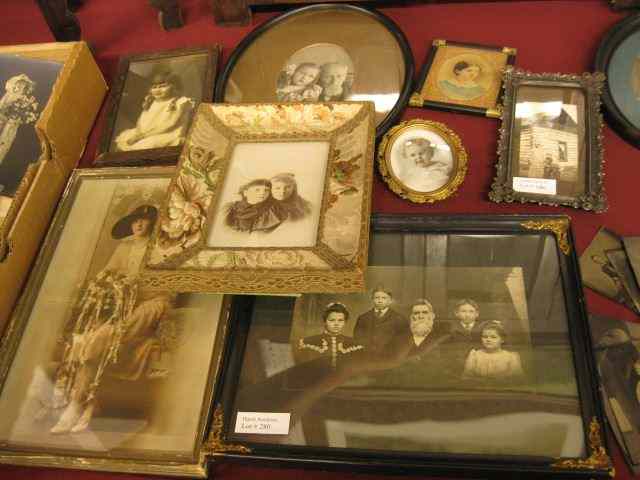 Appraisal: pcs Framed Photographs Victorian era one in embroidered silk frame