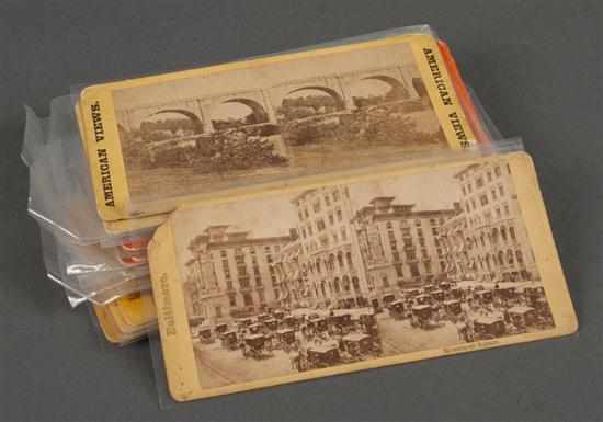 Appraisal: Stereo cards Group of twenty-four views including ten ''Descriptive Views''