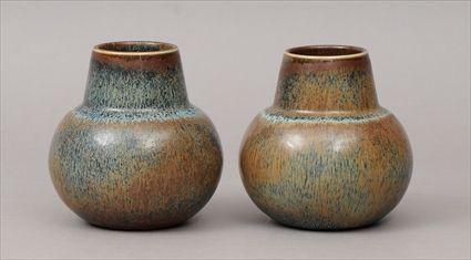 Appraisal: Two Rorstrand Atelje Studio Pottery Vases Signed CHS Carl Harry