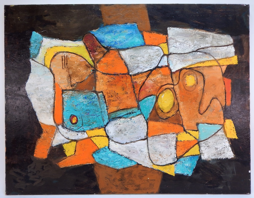 Appraisal: ROBINSON MURRAY ABSTRACT CONGLOMERATE PAINTING Massachusetts - Titled Conglomerate modernist