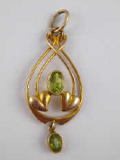 Appraisal: Murrle Bennett Co A carat gold peridot pendant marked ct