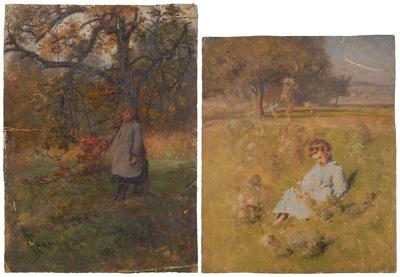 Appraisal: Two James Pattison paintings Illinois Asheville North Carolina - girl