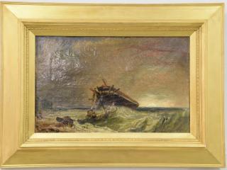 Appraisal: Oil on canvas Shipwreck at Night unsigned th century x