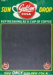 Appraisal: Sun-Drop Golden Girl Cola Tin Diner Blackboard Sign N p