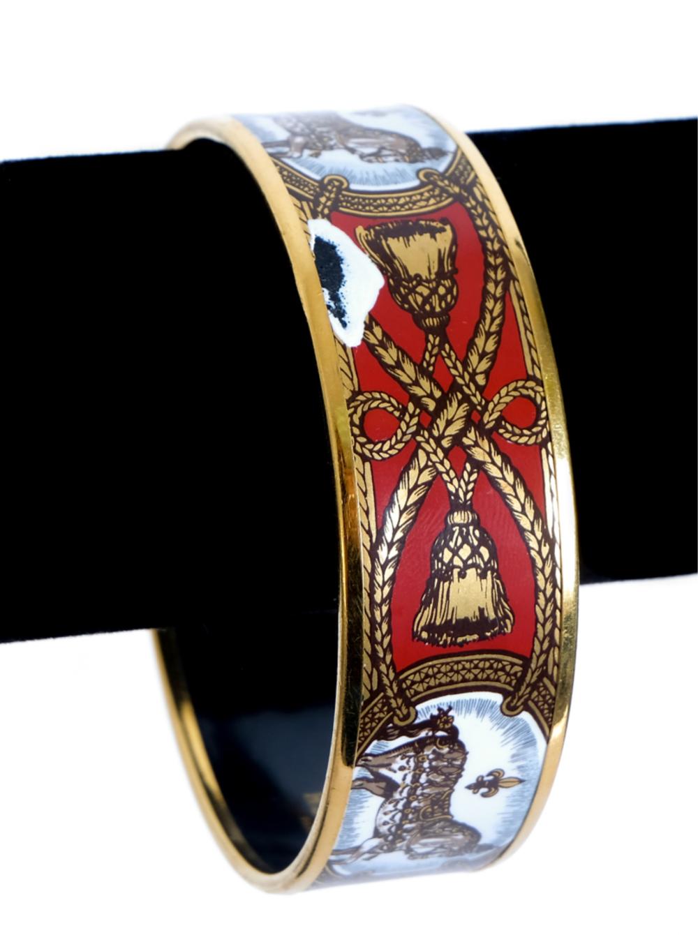 Appraisal: HERMES GRAND APPARAT HORSE ENAMEL BANGLEHermes Grand Apparat Horse enamel