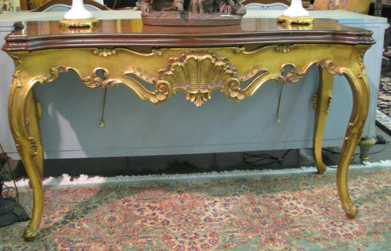 Appraisal: French Period Style Decorator Console with walnut finish top and