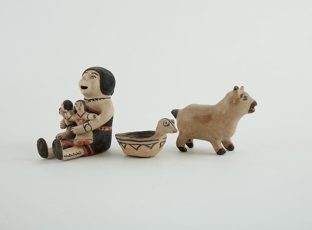 Appraisal: Group of Cochiti Pueblo Pottery Pieces Group of three Cochiti