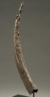 Appraisal: West African ivory oliphant th th c Ivory flute early