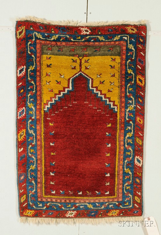 Appraisal: Anatolian Prayer Rug early th century some brown oxidation ft