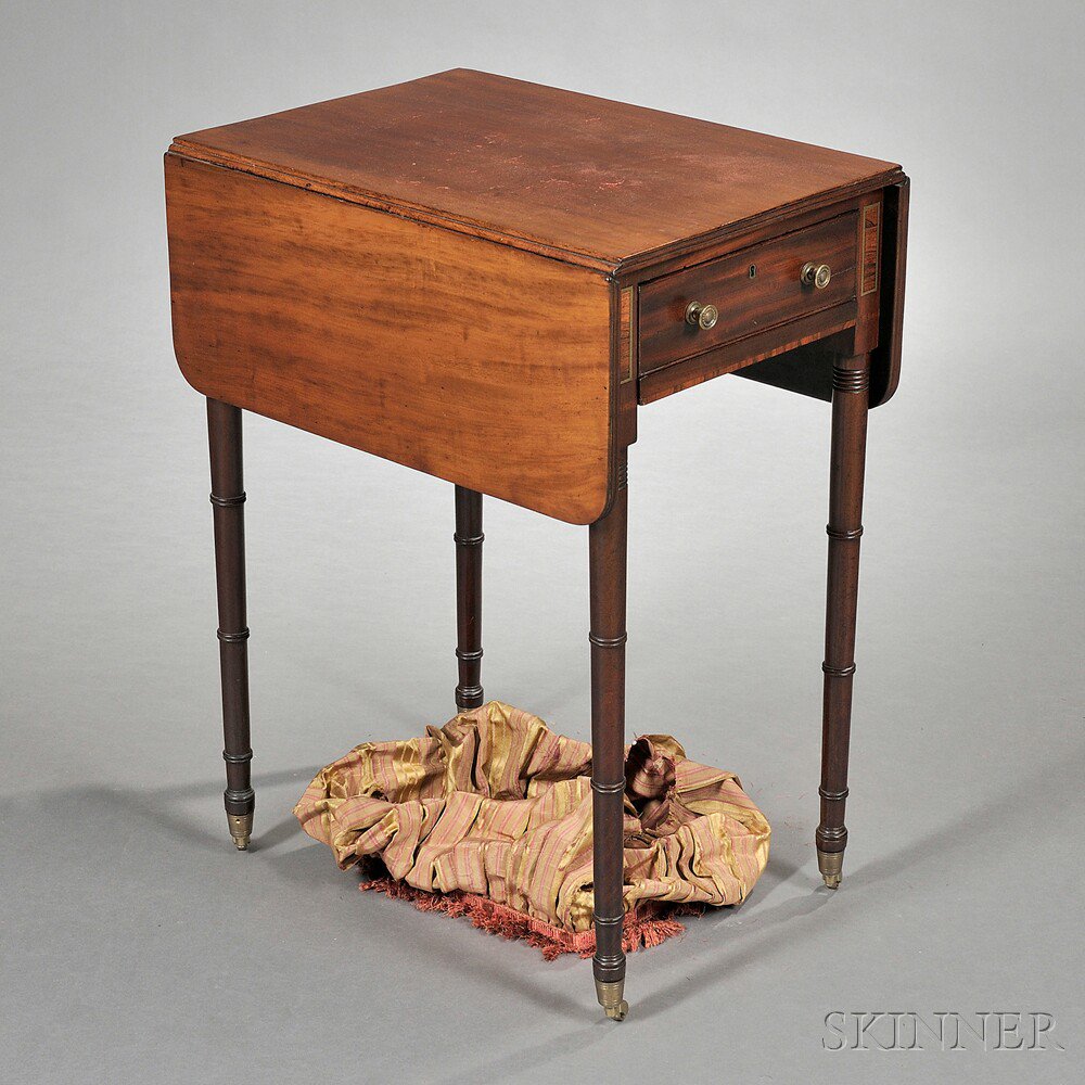 Appraisal: Regency Mahogany and Mahogany-veneered Worktable England second quarter th century