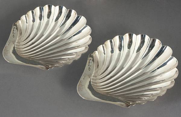 Appraisal: A grouping of silver and silverplate comprising a Victorian shell