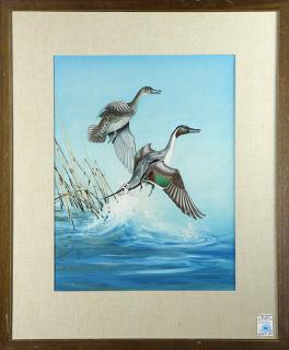 Appraisal: Watercolor Angus Shortt Angus Shortt Canadian - Ducks in Flight