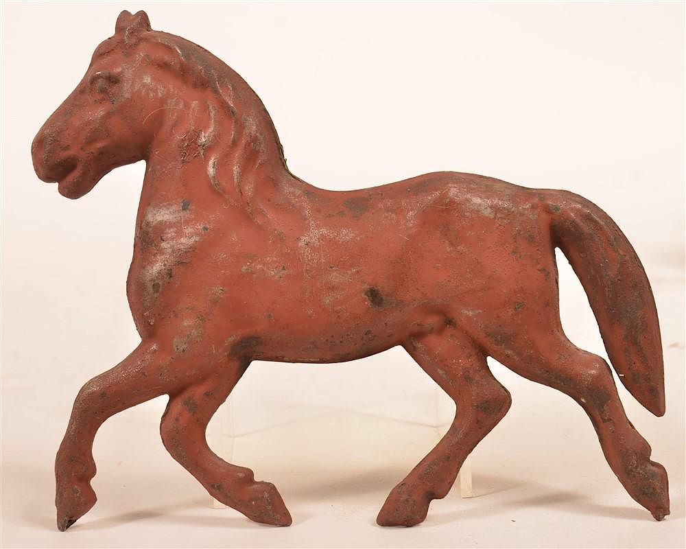 Appraisal: Running Horse Weathervane Salesman Sample th Century Tin Running Horse