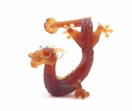 Appraisal: A Daum Glass Figure of a Dragon having a serpentine