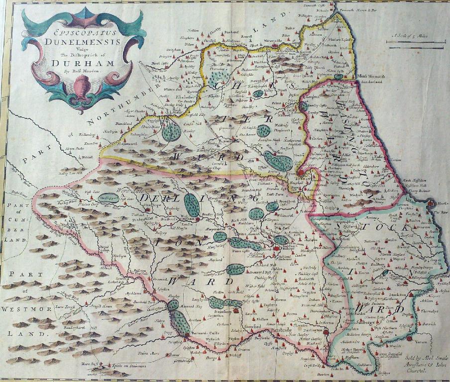 Appraisal: MAP OF THE BISHOPRIC OF DURHAM ROBERT MORDEN - hand-coloured