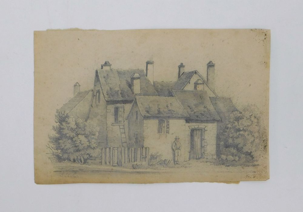 Appraisal: John Sell Cotman Architectural Pencil Drawing John Sell Cotman United