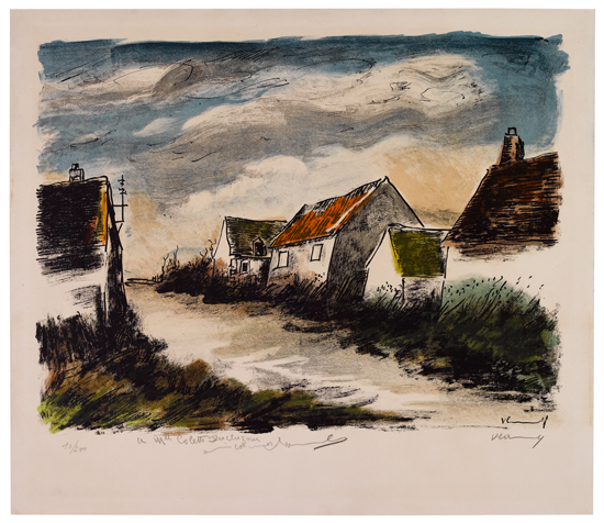 Appraisal: MAURICE DE VLAMINCK Montigny-sur-Avre Color lithograph x mm x inches