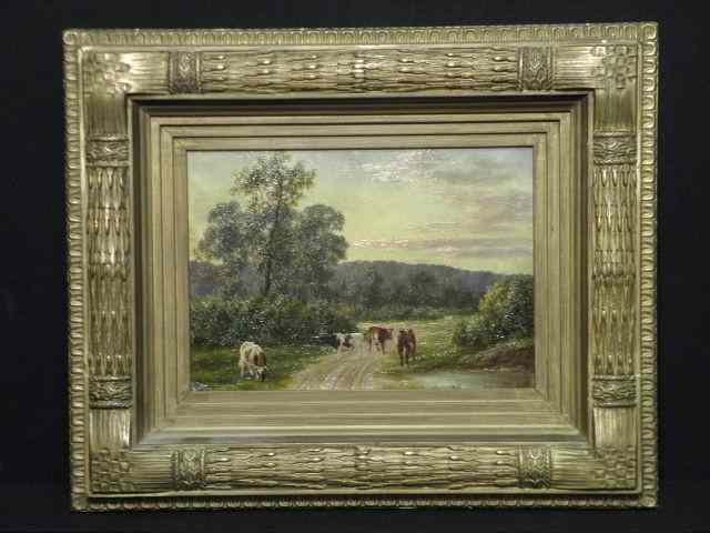 Appraisal: Henry Harold Vickers oil on masonite painting of a pastoral