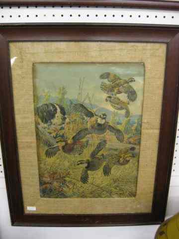 Appraisal: Lynn Bogue Hunt Print of Dog Quail '' x ''