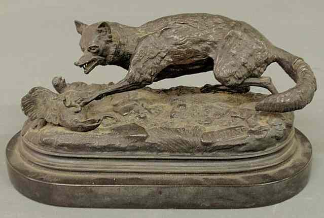 Appraisal: Leonard Agathon French - early bronze of a fox with