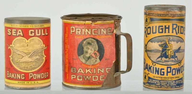 Appraisal: Lot of Baking Powder Tins Description All with paper labels