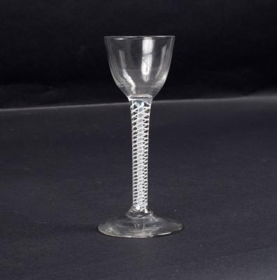 Appraisal: An English double-series opaque twist cordial glass circa the rounded