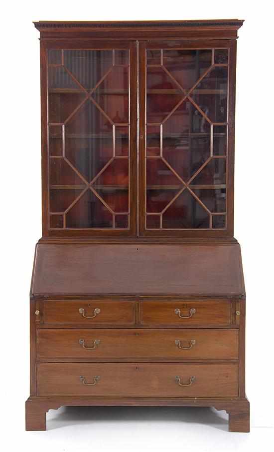 Appraisal: George III style mahogany secretary bookcase early th century top