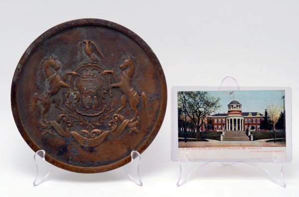 Appraisal: A bronze Pennsylvania state seal c 's round in shape