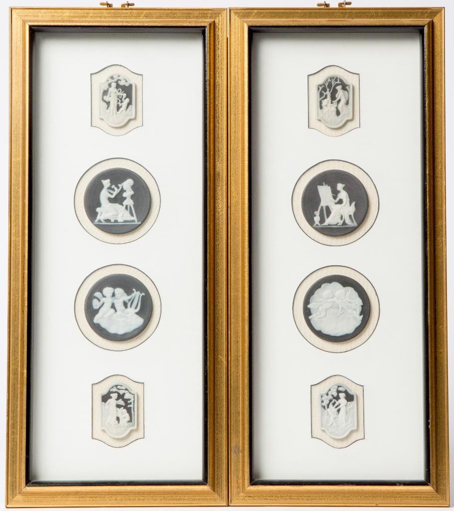 Appraisal: EIGHT LIMOGES PATE SUR PATE PORCELAIN CAMEOS Two framed sets