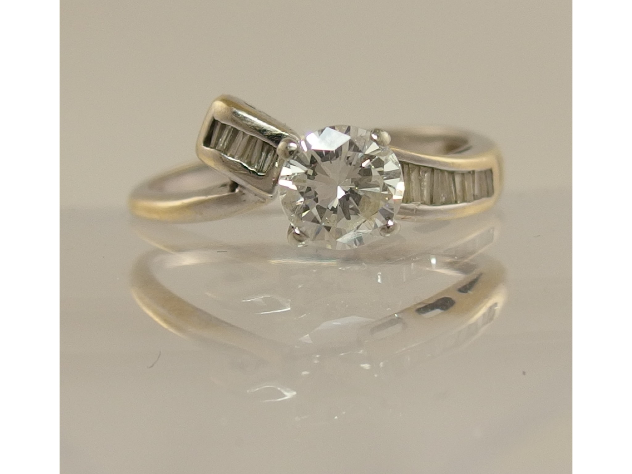 Appraisal: A ct white gold diamond ringset with a ct round