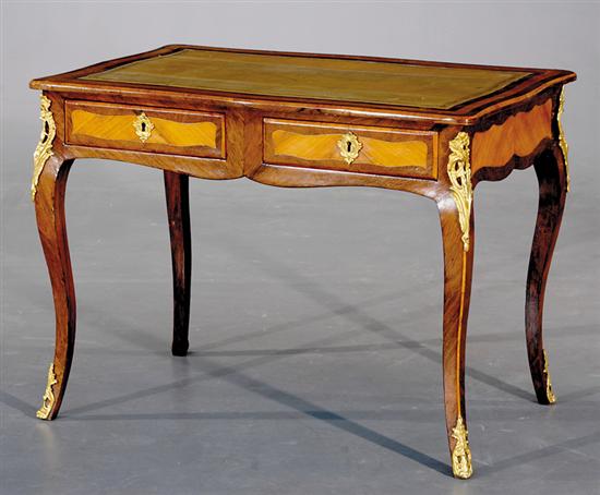 Appraisal: Louis XV style walnut and ormolu writing table late th