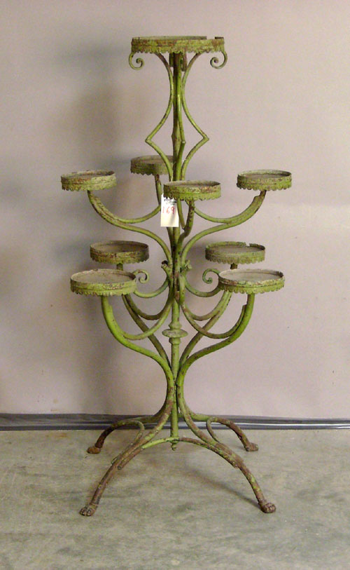 Appraisal: Painted iron plant stand h