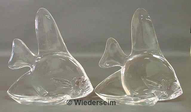 Appraisal: Pair of signed Stueben glass angel fish h x l