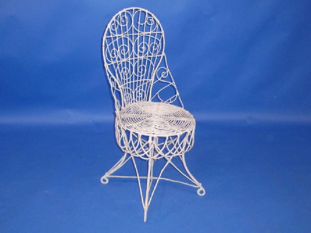 Appraisal: A Victorian wire work garden chair