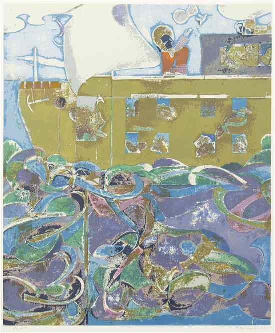 Appraisal: Romare Bearden American - Noah the Third Day Noah's Ark