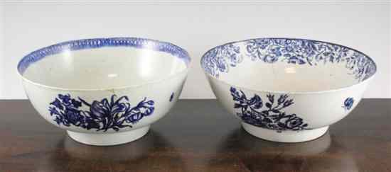 Appraisal: A Liverpool porcelain 'ship' bowl c probably by Pennington printed