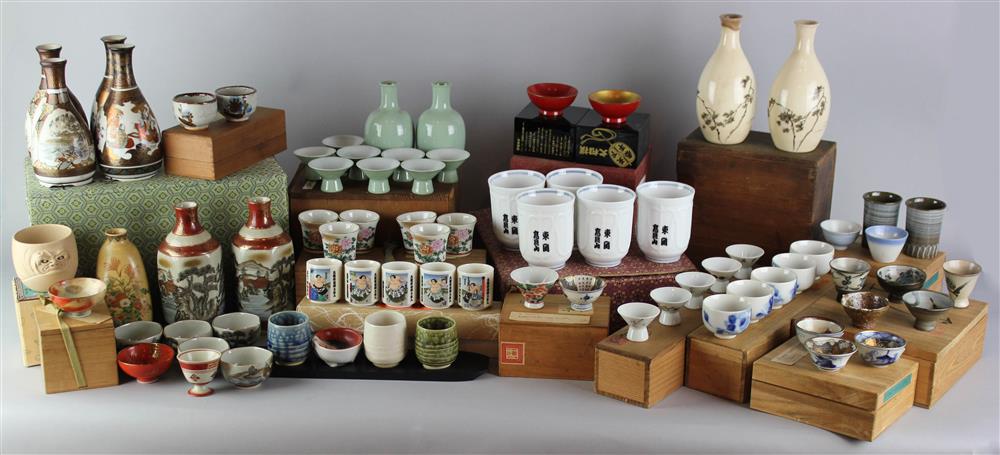 Appraisal: COLLECTION OF ASSORTED SAKE WARES including a modern boxed gift