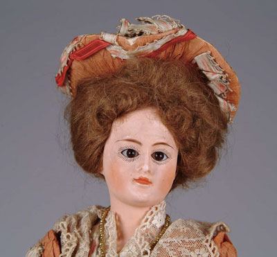 Appraisal: ALL ORIGINAL DRESSEL LADY DOLL A remarkable papier mach shoulder