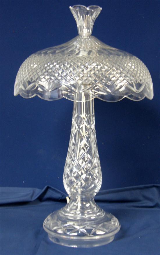 Appraisal: Waterford crystal cut glass table lamp and shade on a