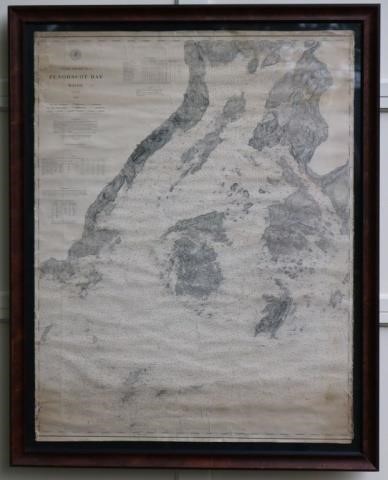 Appraisal: COASTAL CHART OF PENOBSCOTT BAY SHOWSCREASES STAINING AND DISCOLORATION SIGHT