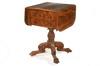 Appraisal: WORK TABLE - Circa mahogany classical drop leaf two drawer