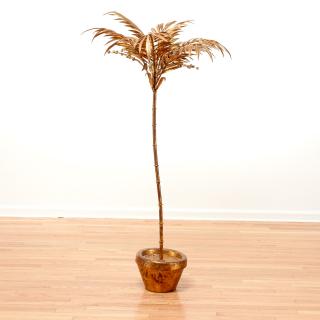 Appraisal: Large Mid-Century gilt metal potted palm tree Mid- th c