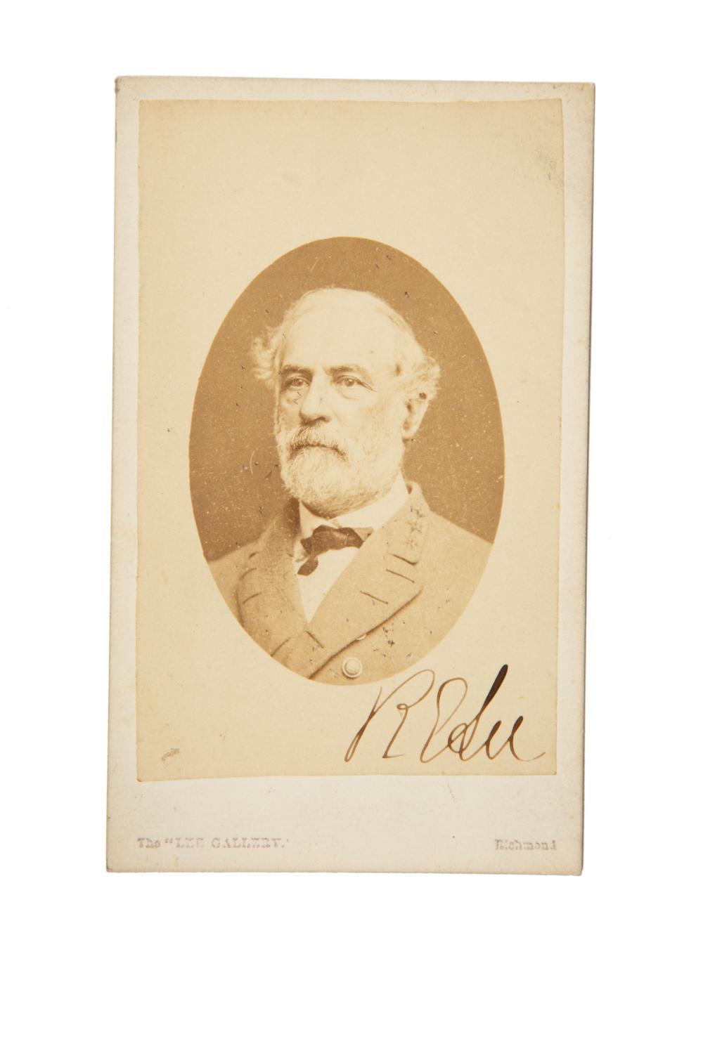 Appraisal: Signed Robert E Lee Carte de Visite c the famed