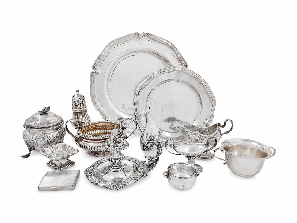 Appraisal: A Group of Silver Table Articles A Group of Silver