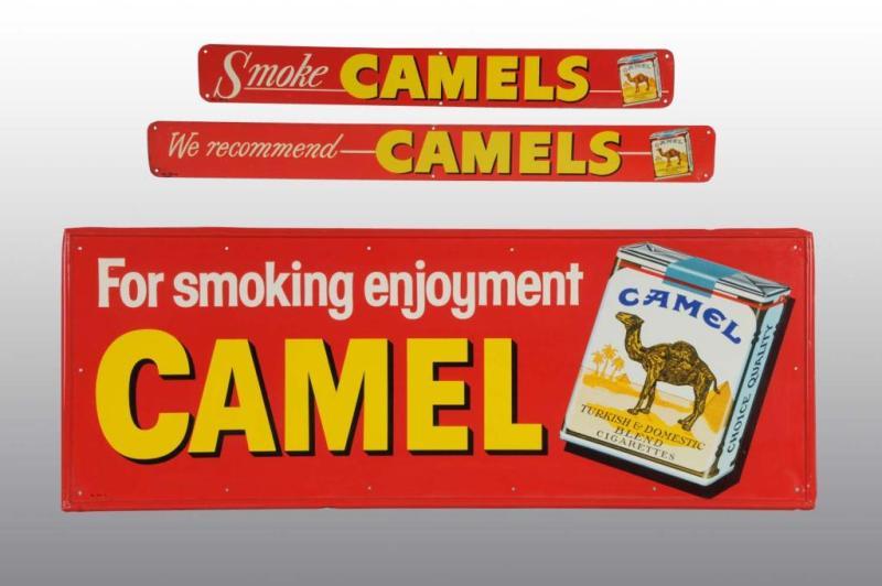 Appraisal: Lot of Tin Assorted Camel Cigarette Signs Description All are