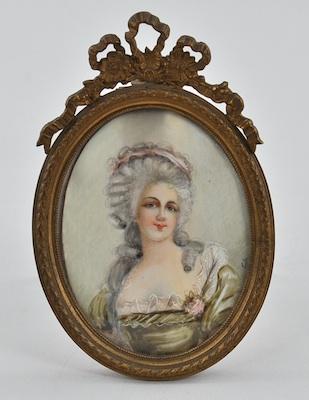 Appraisal: A Miniature Portrait of a Lady Signed Painted on ivory